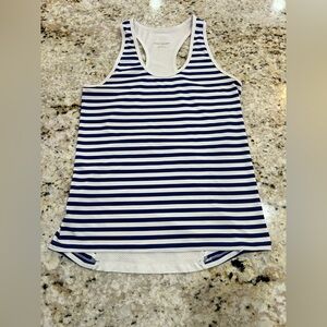 Tory Burch Tory Sport Royal Blue and White Striped Tank Top